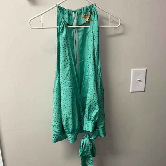 Vintage Arden B Teal Sequin Halter Top - Picture 8 of 9